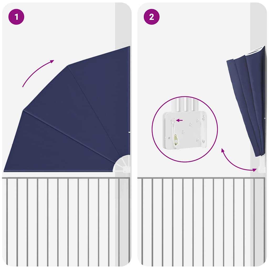 Balkono privatumo ekranas Tamsiai mėlyna 210 x 210 cm audinys