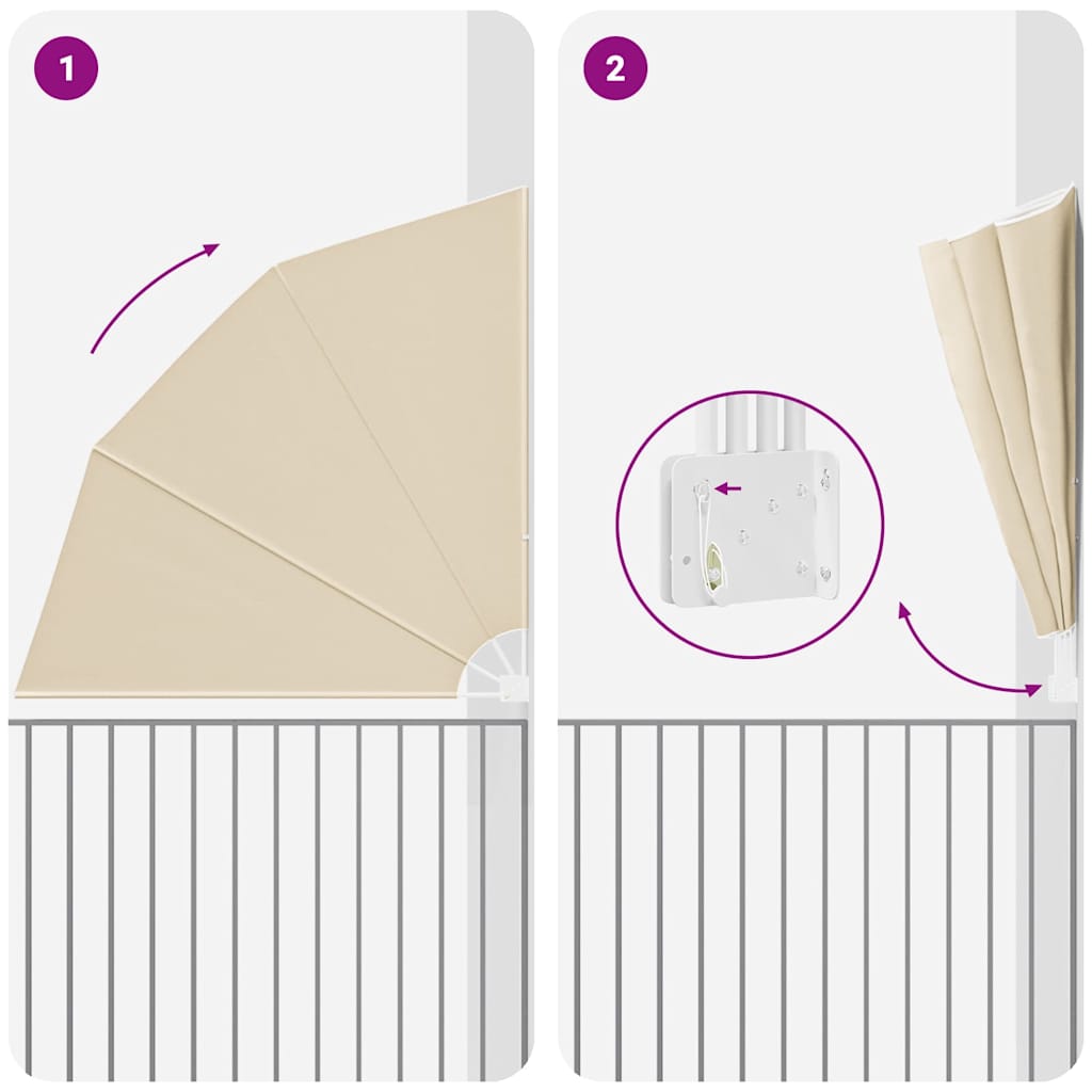 Balkono privatumo ekranas Smėlio 210 x 210 cm audinys