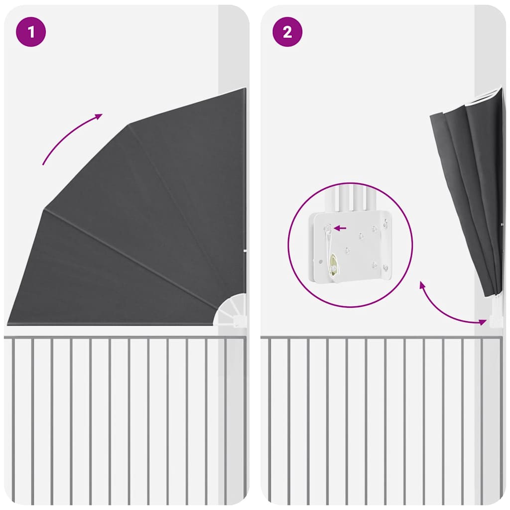 Balkono privatumo ekranas Juoda 210 x 210 cm audinys