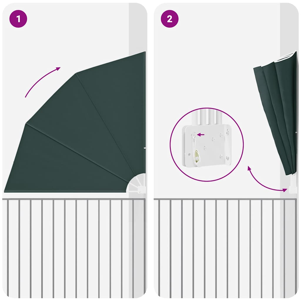 Balkono privatumo ekranas Tamsiai žalia 210 x 210 cm audinys