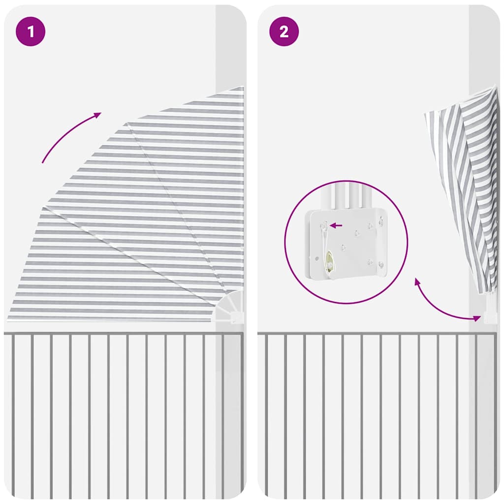 Balkono privatumo ekranas Antracito ir balta 210 x 210 cm