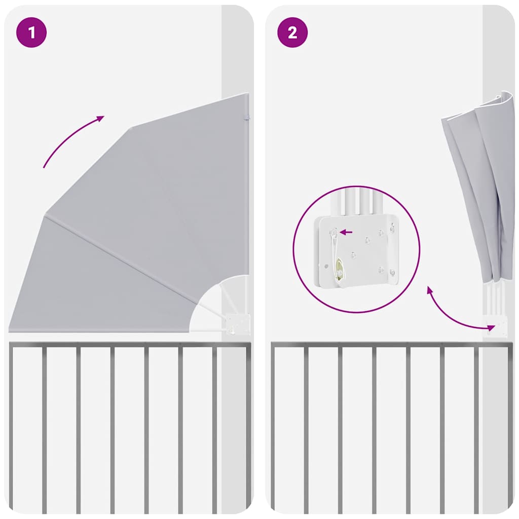 Balkono privatumo ekranas Pilka 115 x 115 cm audinys