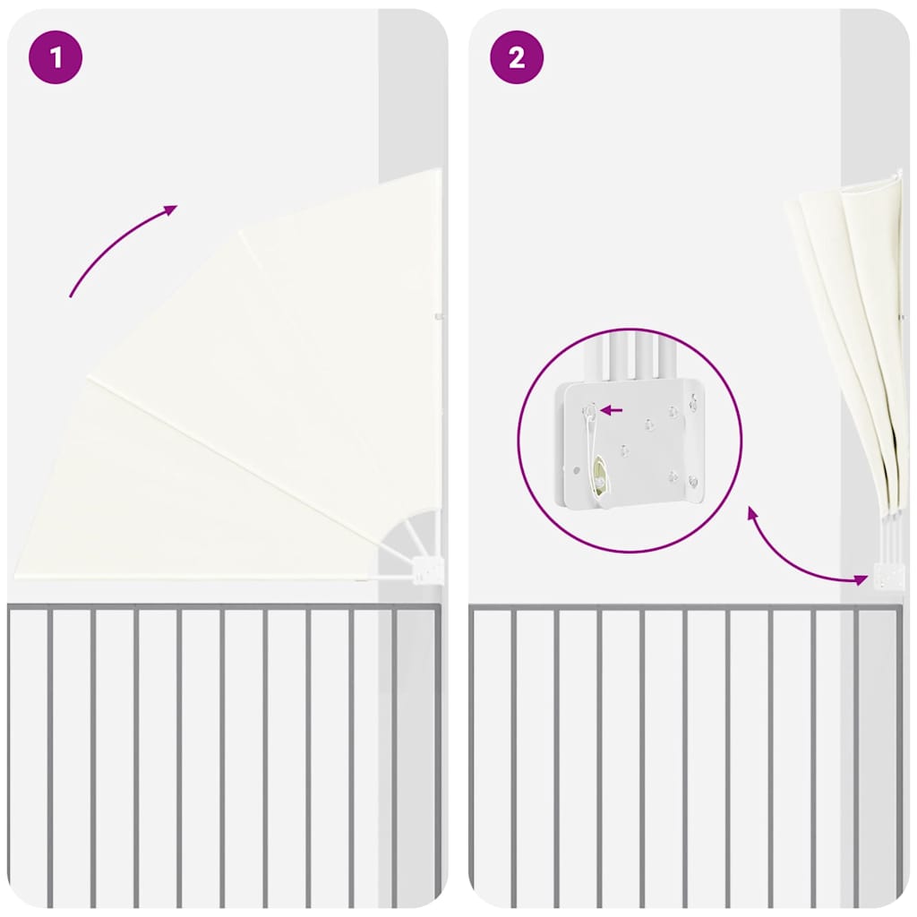 Balkono privatumo ekranas Kreminė 160 x 160 cm audinys