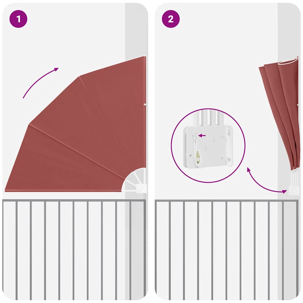 Balkono privatumo ekranas Terakotos 160 x 160 cm audinys