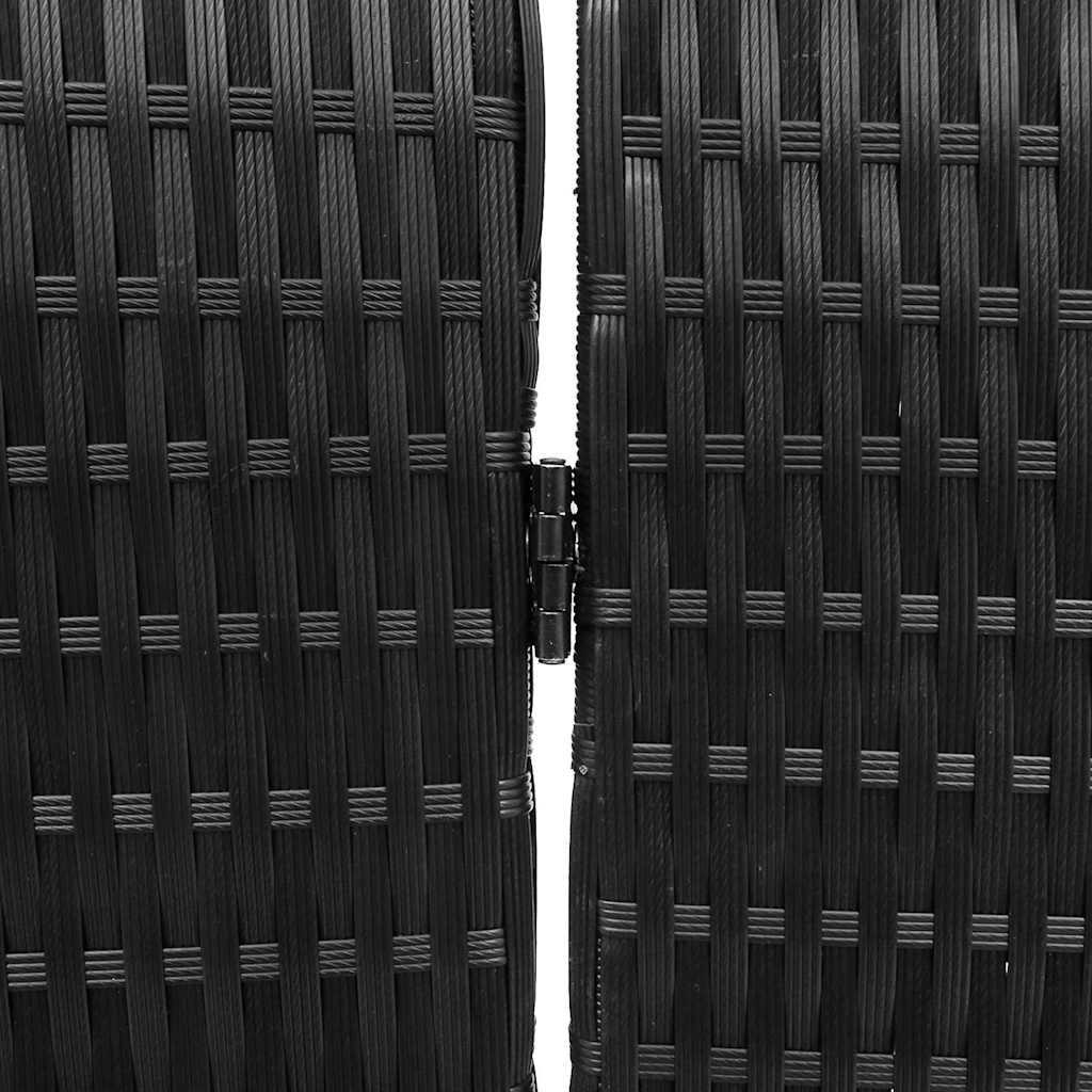 Kambario Skirtumas 3 Panelės Sulankstomos Juodos 146x180 cm Poliratanas