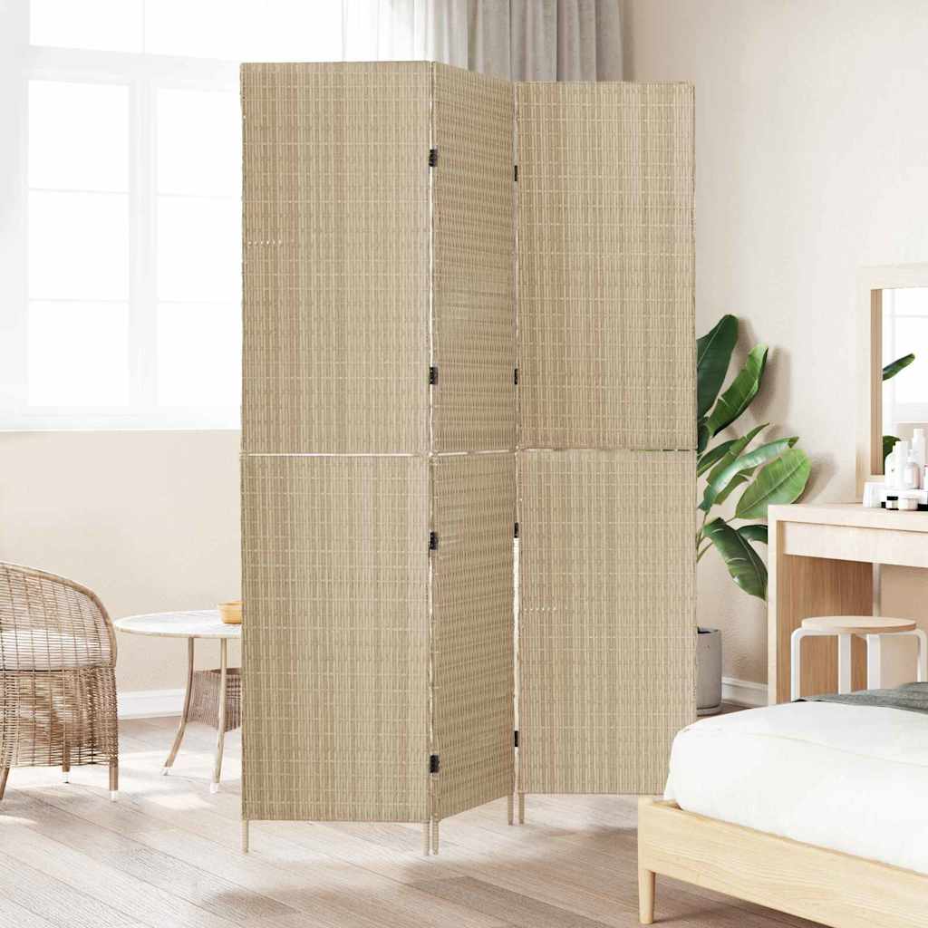Kambario skersinė 3 panelių sulankstoma bežė 147x180 cm poliratano