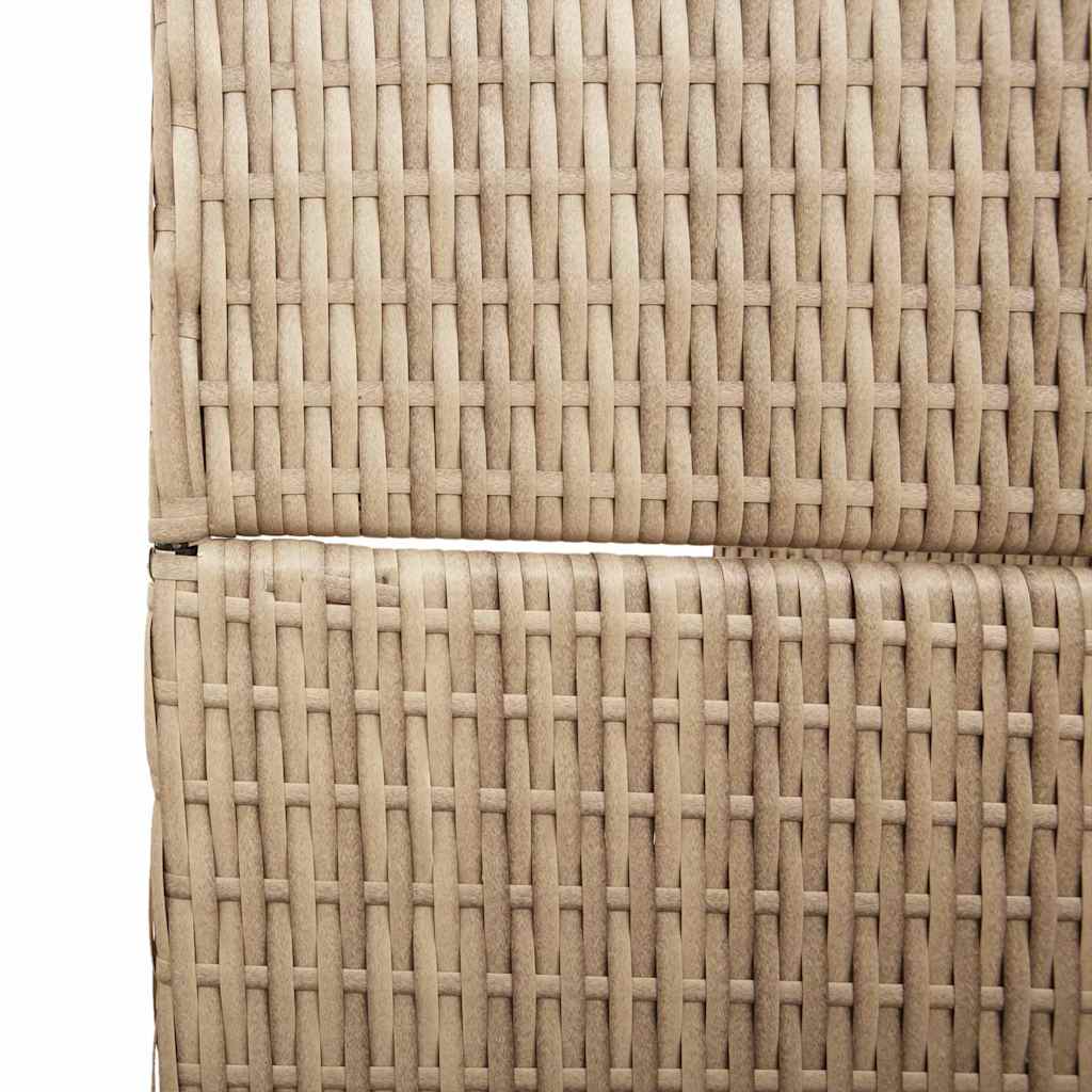 Kambario Skirstytuvas 4 Panelių Sulankstomas Beige 196x180 cm Poliratanas