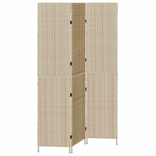 Kambario Skirstytuvas 3 Paneliai Sulankstomas Beige 146x200 cm Poli Ratanas