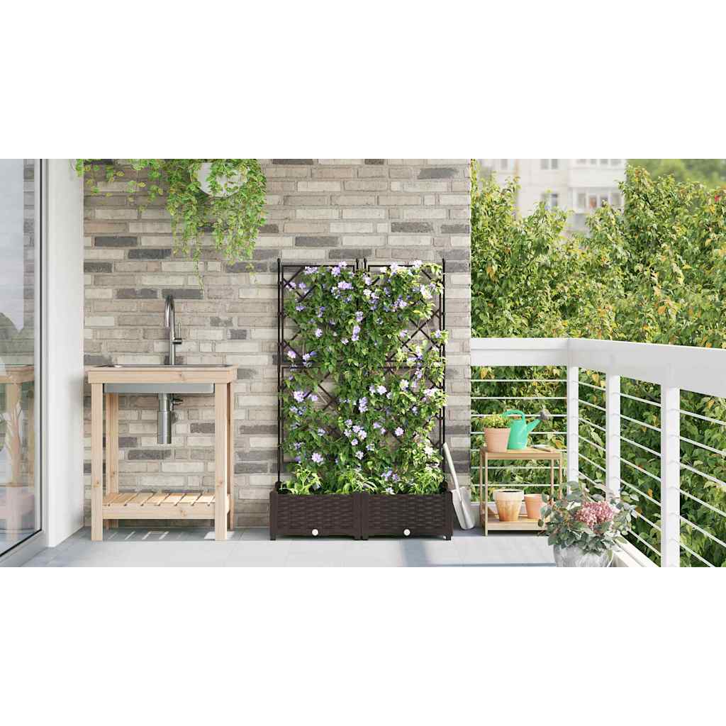 Sodo vazonas 2 vnt. Ruda 80 x 40 x 125,5 cm PP
