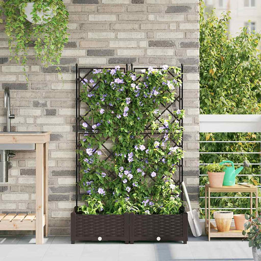 Sodo vazonas 2 vnt. Ruda 80 x 40 x 125,5 cm PP