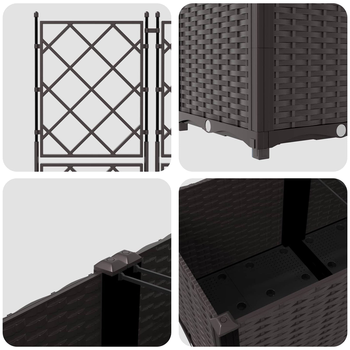 Sodo vazonas 2 vnt. Ruda 80 x 40 x 143 cm PP