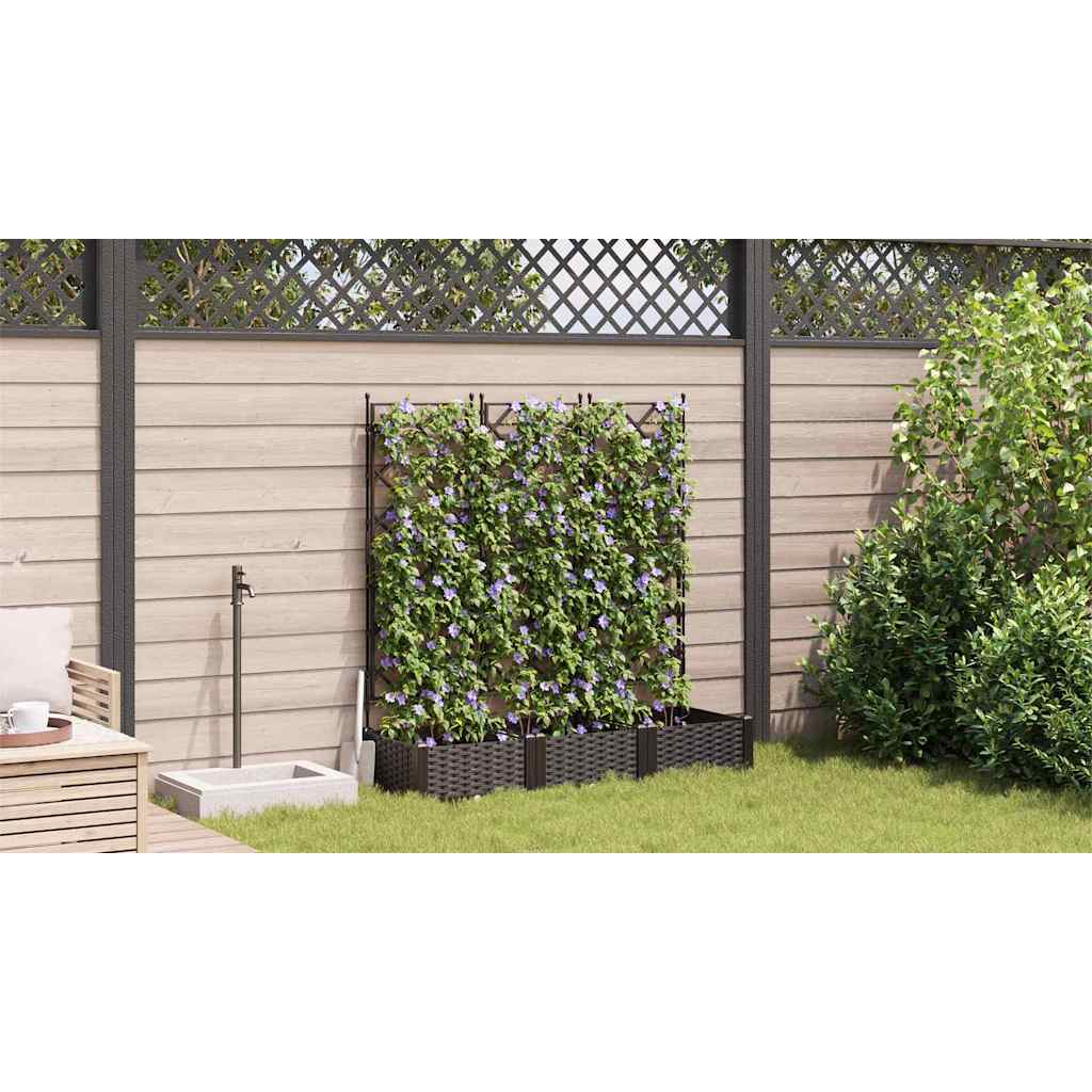 Sodo vazonas 3 pcs Ruda 120 x 40 x 125,5 cm Plastmasė
