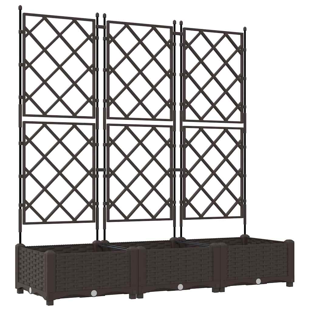Sodo vazonas 3 pcs Ruda 120 x 40 x 125,5 cm Plastmasė