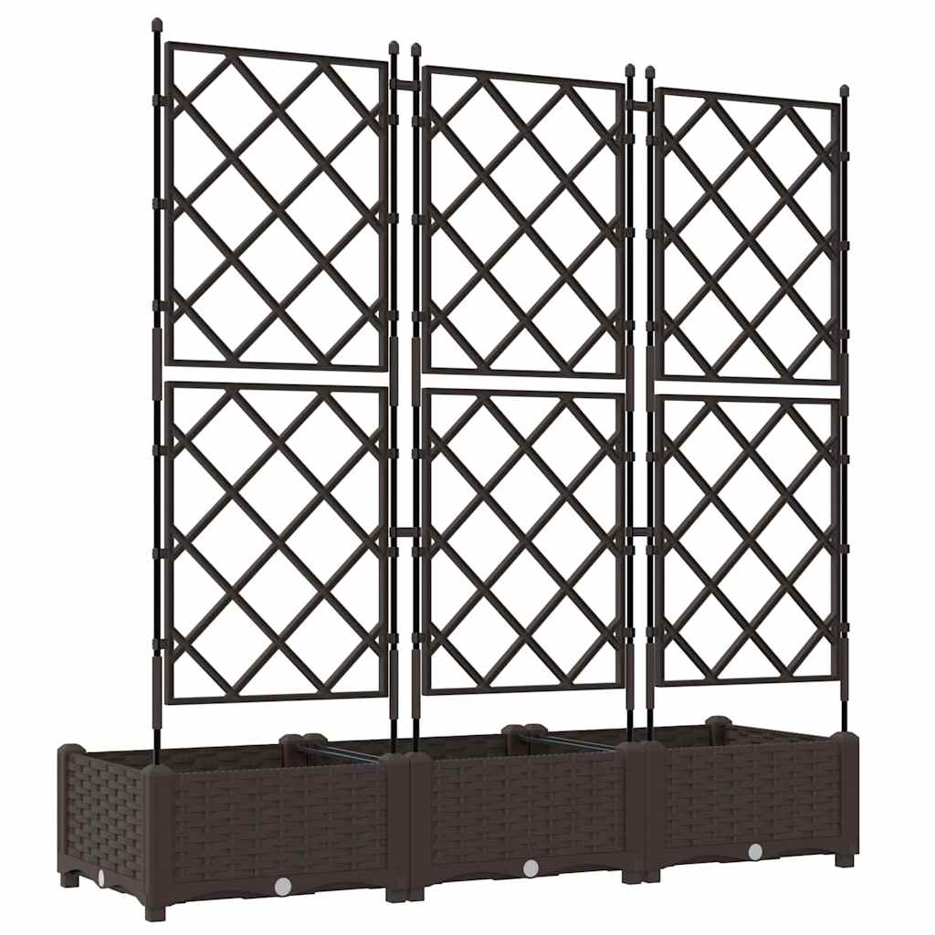 Sodo vazonas 3 pcs Ruda 120 x 40 x 125,5 cm Plastmasė
