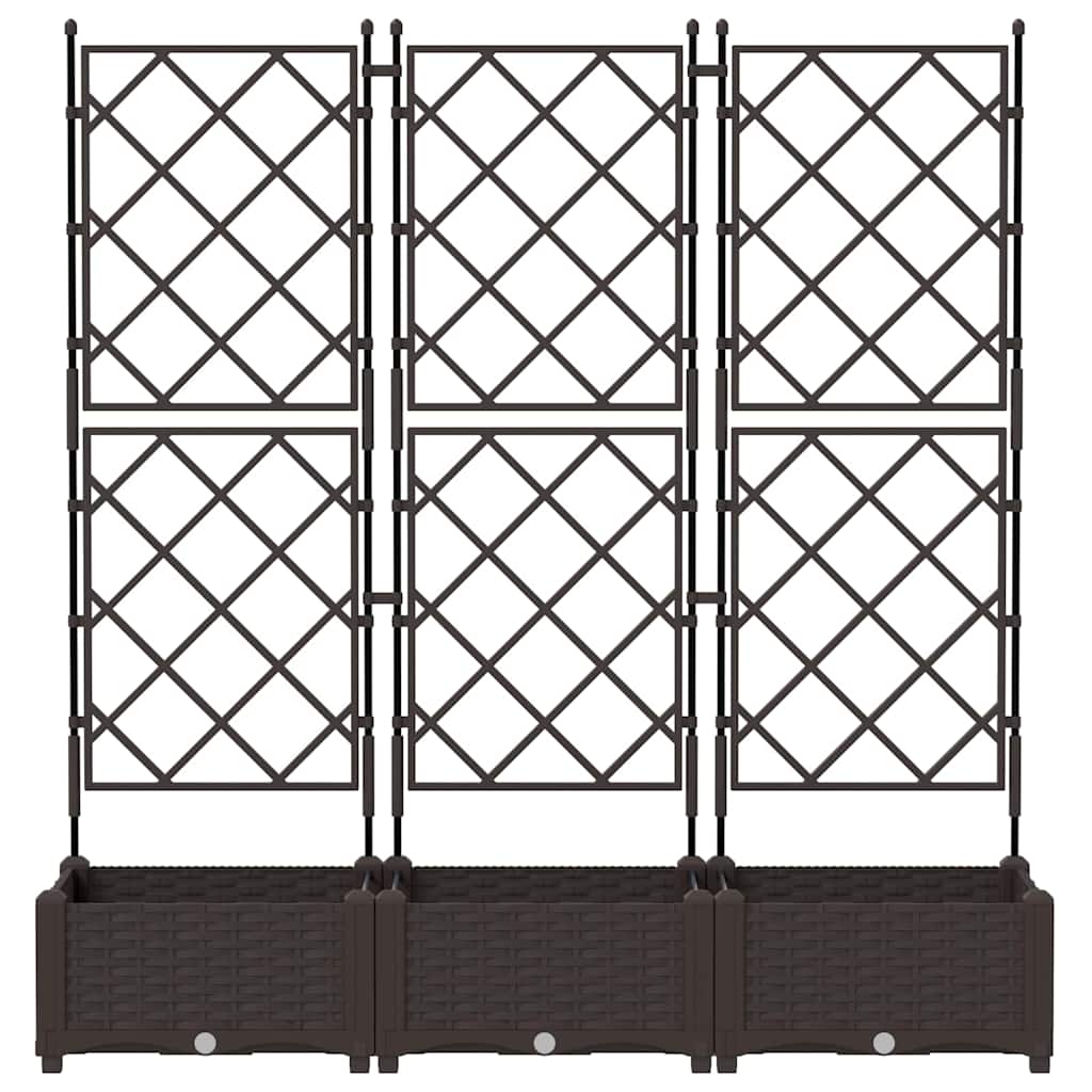 Sodo vazonas 3 pcs Ruda 120 x 40 x 125,5 cm Plastmasė