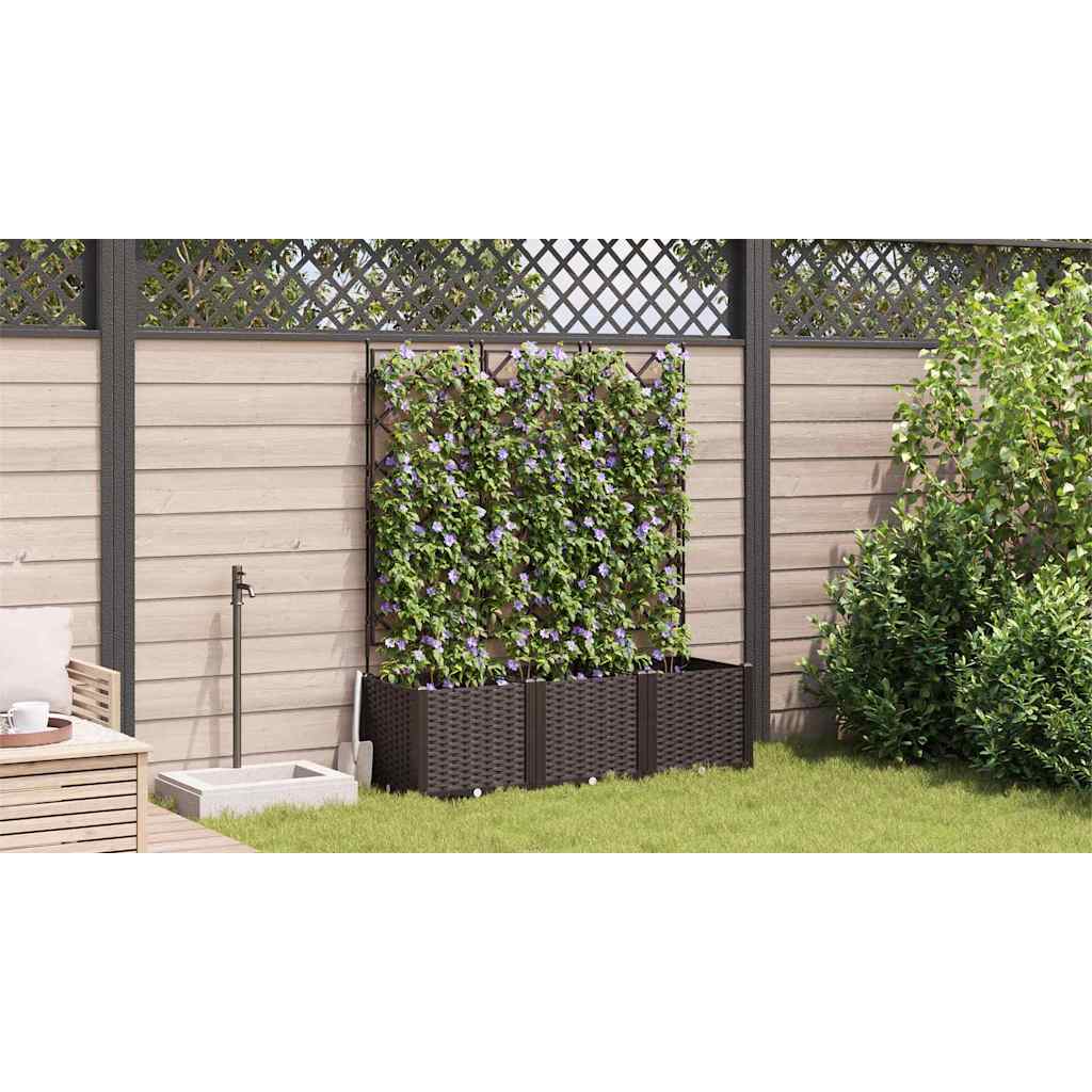 Sodo vazonas 3 pcs Ruda 120 x 40 x 143 cm Plastmasė