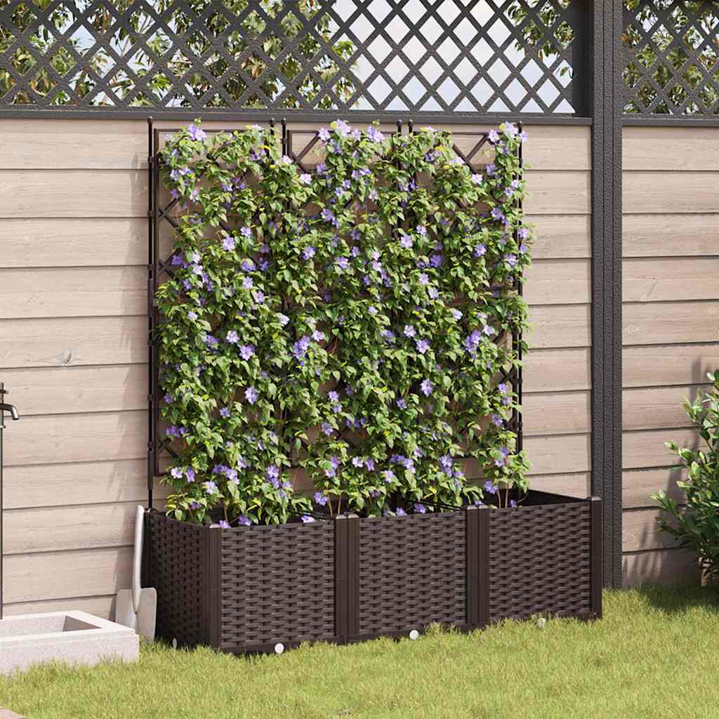 Sodo vazonas 3 pcs Ruda 120 x 40 x 143 cm Plastmasė