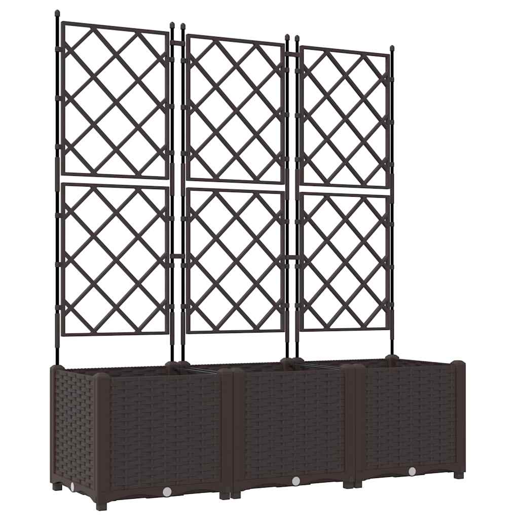 Sodo vazonas 3 pcs Ruda 120 x 40 x 143 cm Plastmasė