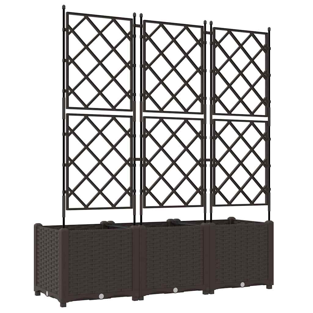Sodo vazonas 3 pcs Ruda 120 x 40 x 143 cm Plastmasė