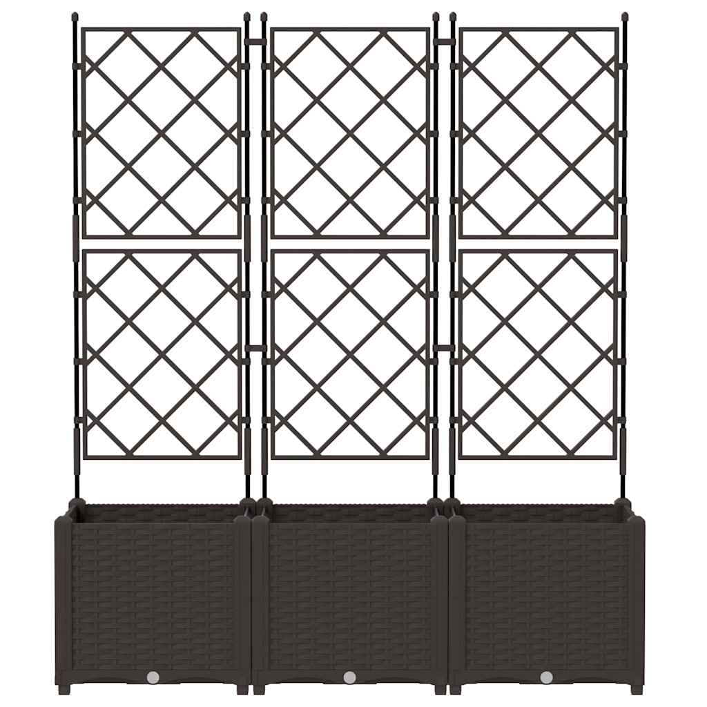 Sodo vazonas 3 pcs Ruda 120 x 40 x 143 cm Plastmasė