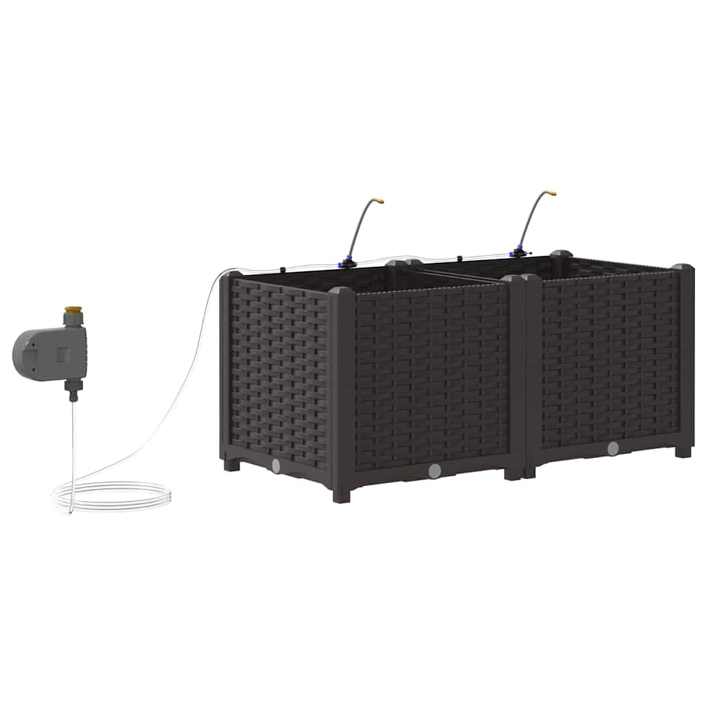 Sodo vazonas 2 pcs Ruda Plastmasė