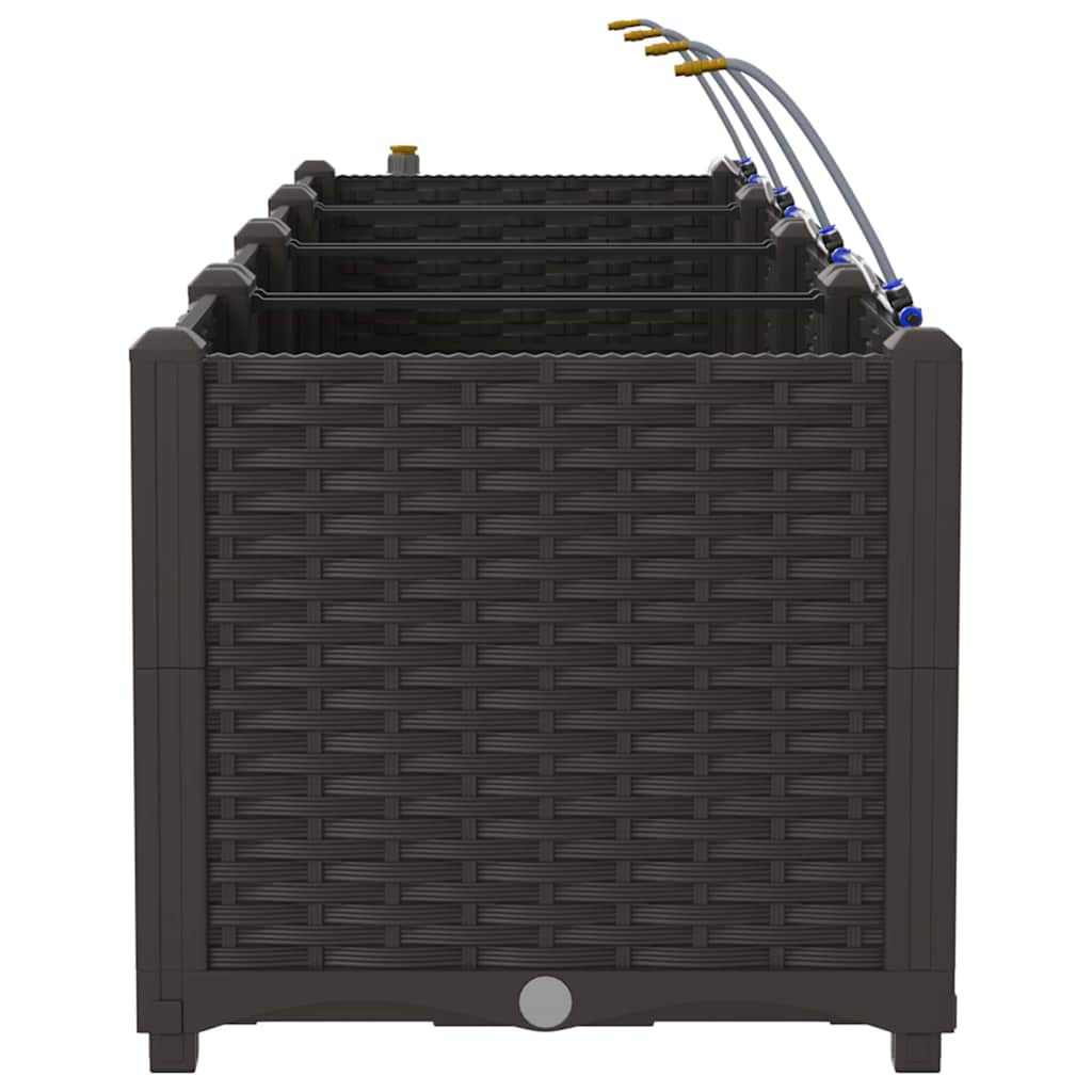 Sodo vazonas 3 pcs Ruda Plastmasė