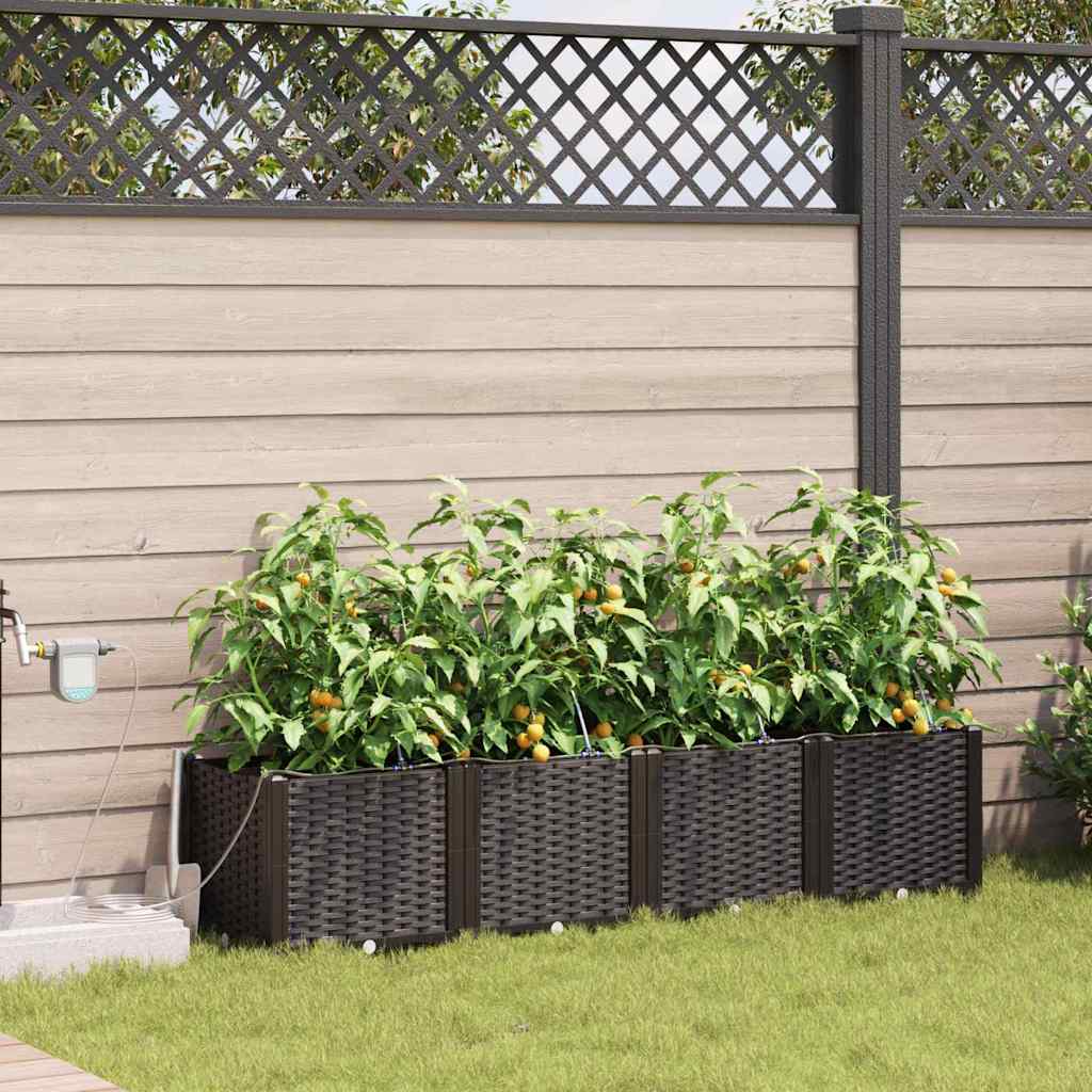 Sodo vazonas 4 pcs Ruda Plastmasė