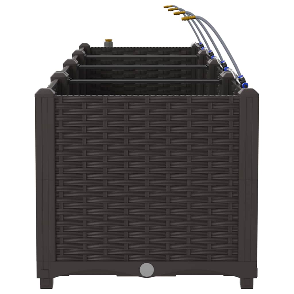 Sodo vazonas 4 pcs Ruda Plastmasė