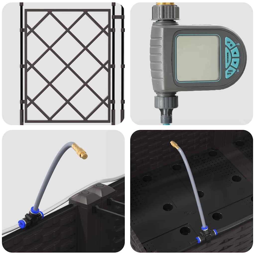Sodo vazonas 2 pcs Ruda Plastmasė