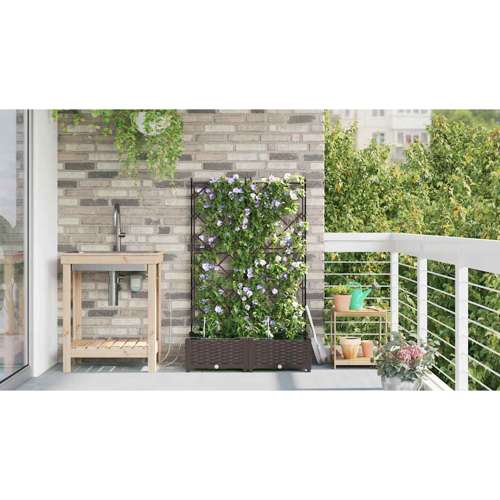 Sodo vazonas 2 pcs Ruda Plastmasė