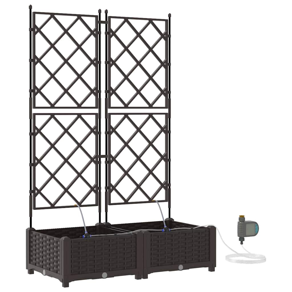 Sodo vazonas 2 pcs Ruda Plastmasė