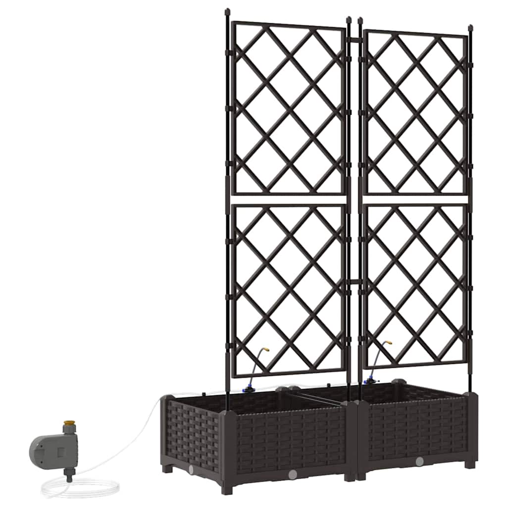 Sodo vazonas 2 pcs Ruda Plastmasė