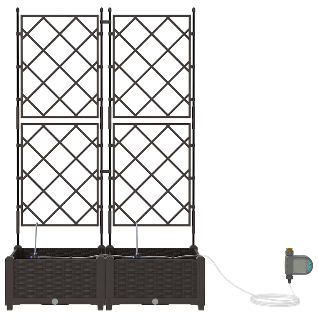 Sodo vazonas 2 pcs Ruda Plastmasė
