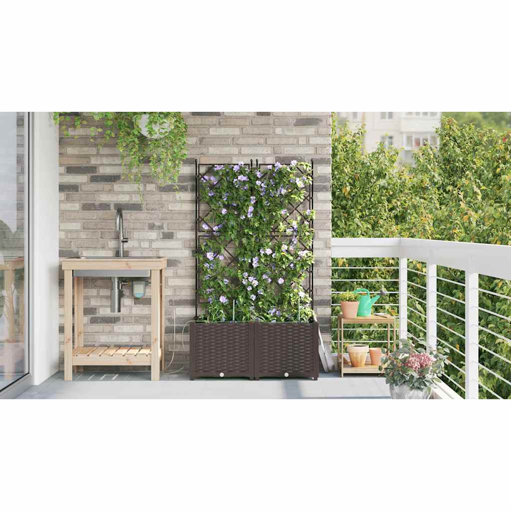 Sodo vazonas 2 pcs Ruda Plastmasė