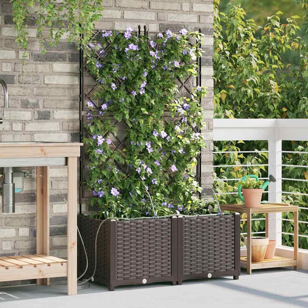 Sodo vazonas 2 pcs Ruda Plastmasė
