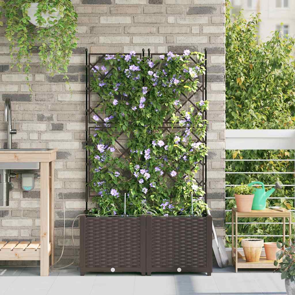 Sodo vazonas 2 pcs Ruda Plastmasė