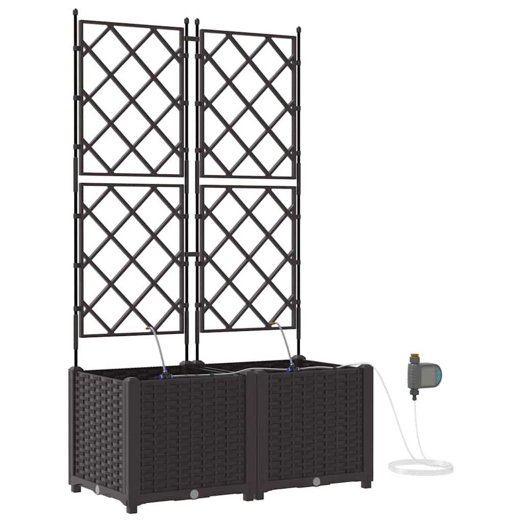 Sodo vazonas 2 pcs Ruda Plastmasė