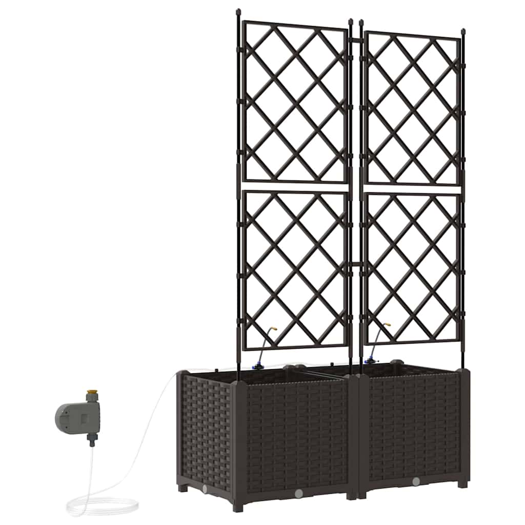 Sodo vazonas 2 pcs Ruda Plastmasė