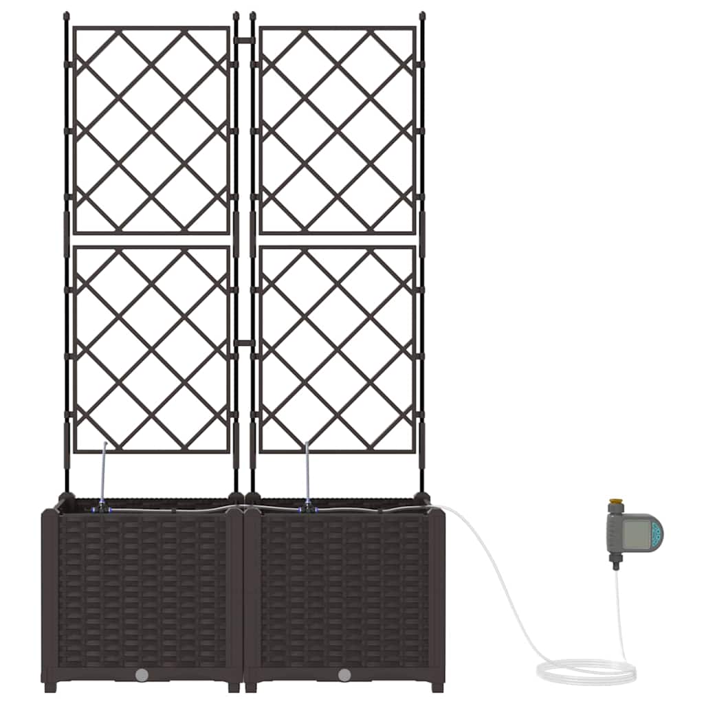 Sodo vazonas 2 pcs Ruda Plastmasė