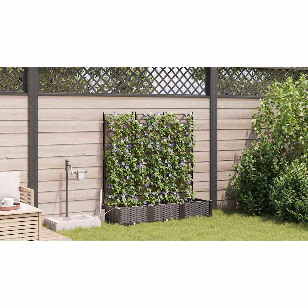 Sodo vazonas 3 pcs Ruda Plastmasė