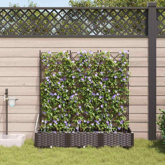 Sodo vazonas 3 pcs Ruda Plastmasė