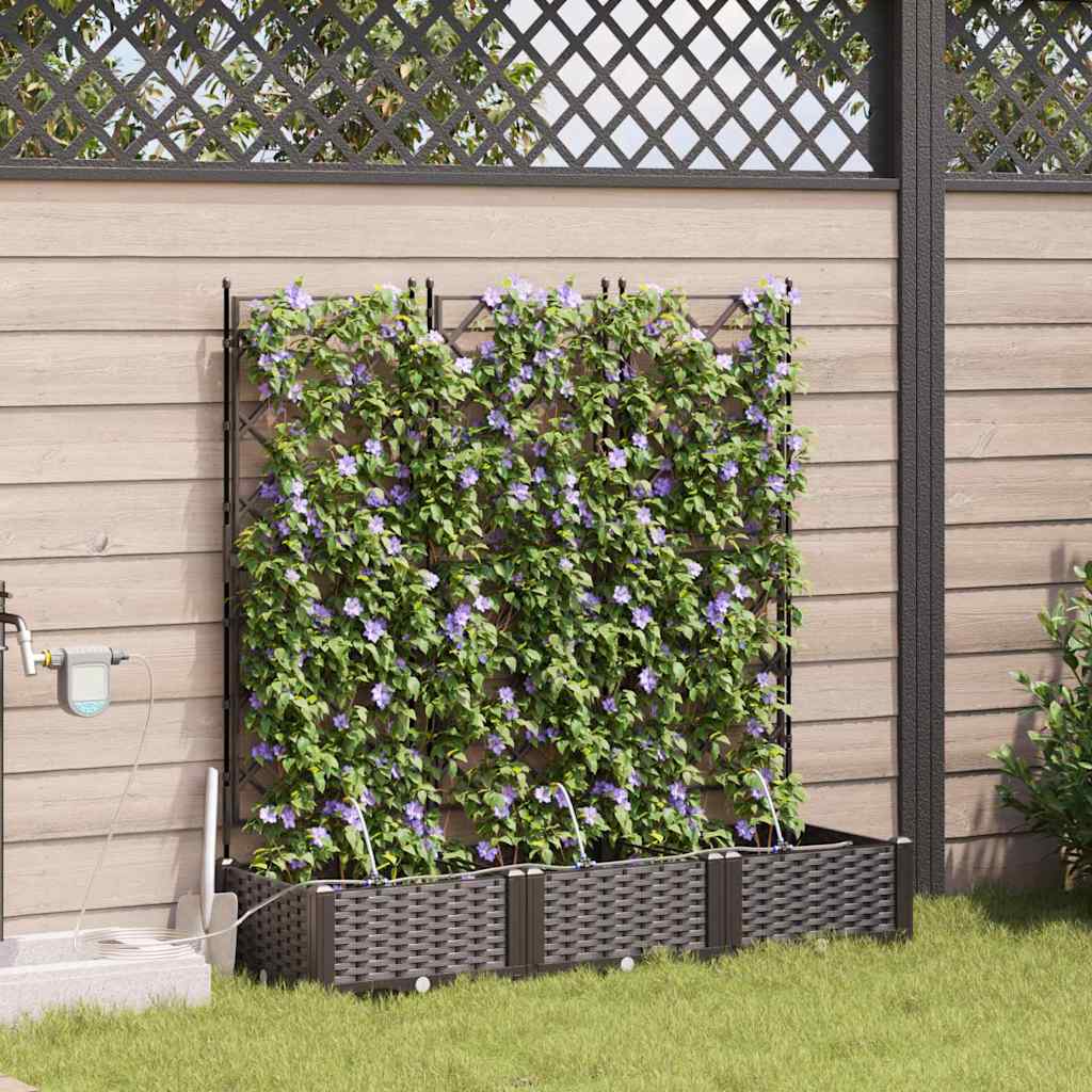 Sodo vazonas 3 pcs Ruda Plastmasė