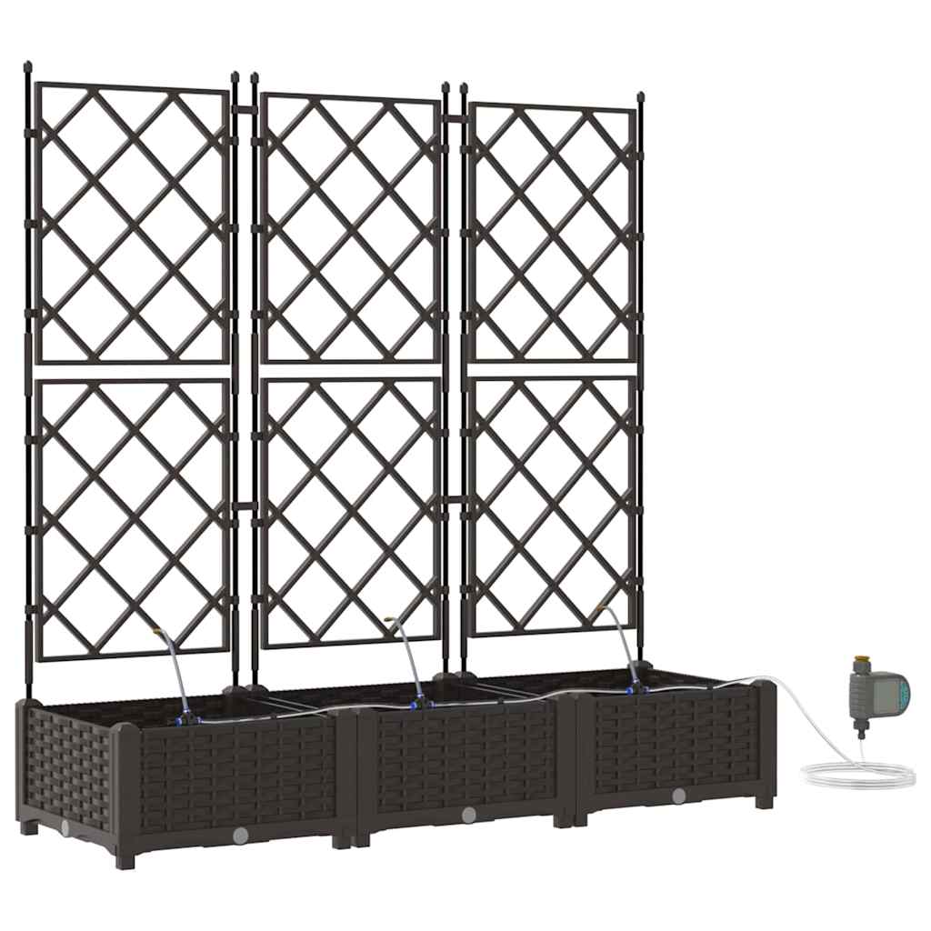 Sodo vazonas 3 pcs Ruda Plastmasė