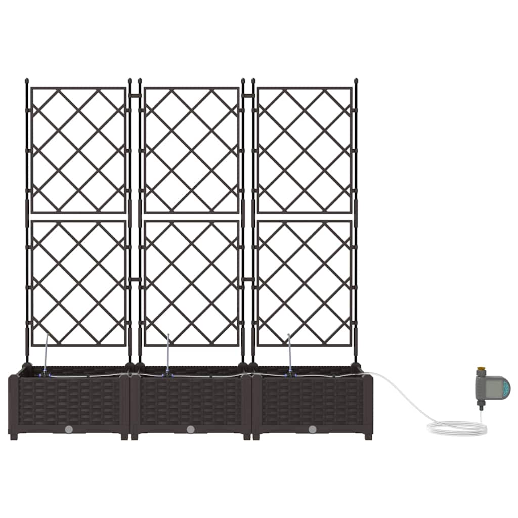 Sodo vazonas 3 pcs Ruda Plastmasė