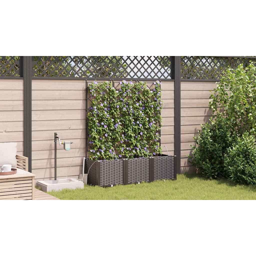 Sodo vazonas 3 pcs Ruda Plastmasė