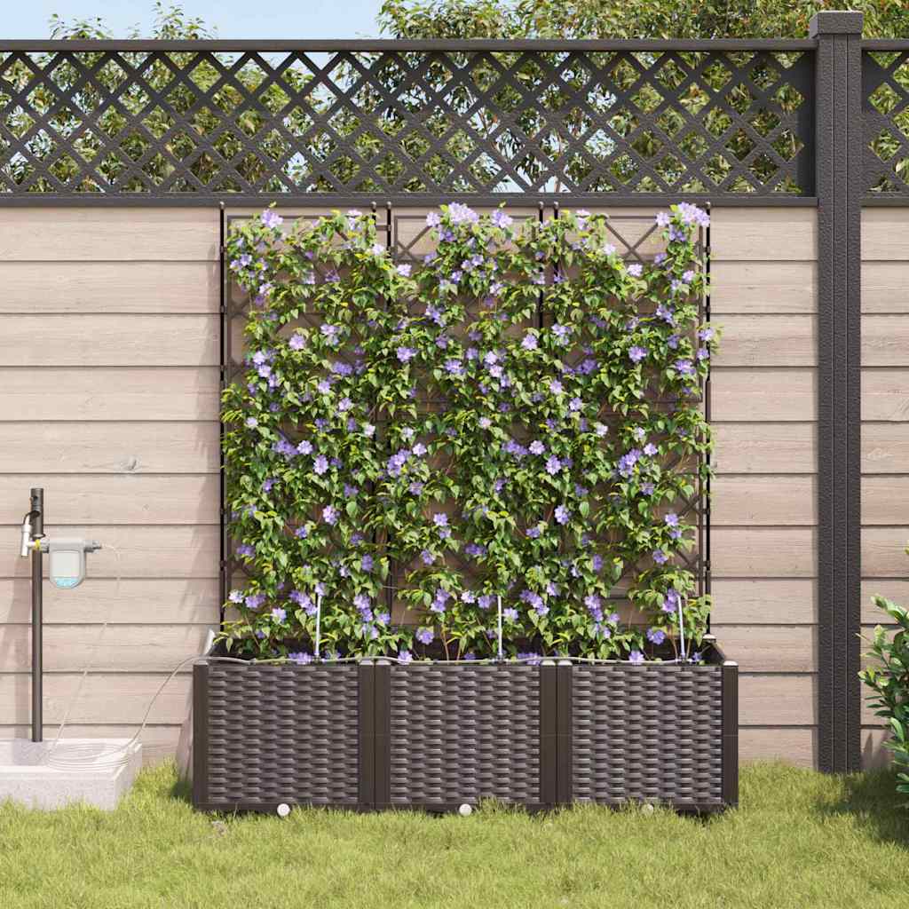 Sodo vazonas 3 pcs Ruda Plastmasė