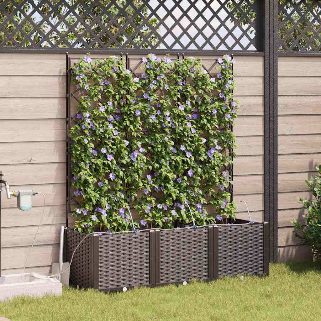 Sodo vazonas 3 pcs Ruda Plastmasė