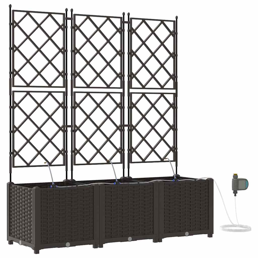 Sodo vazonas 3 pcs Ruda Plastmasė