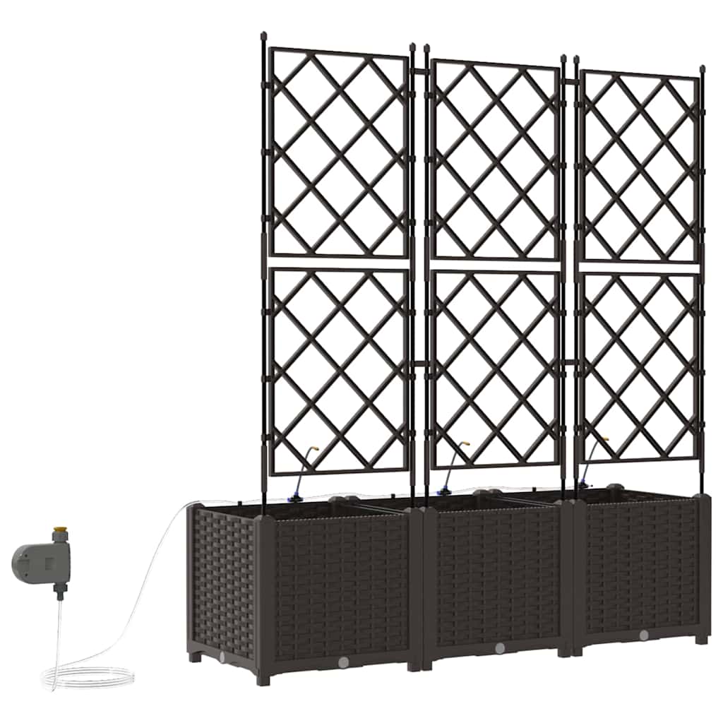 Sodo vazonas 3 pcs Ruda Plastmasė