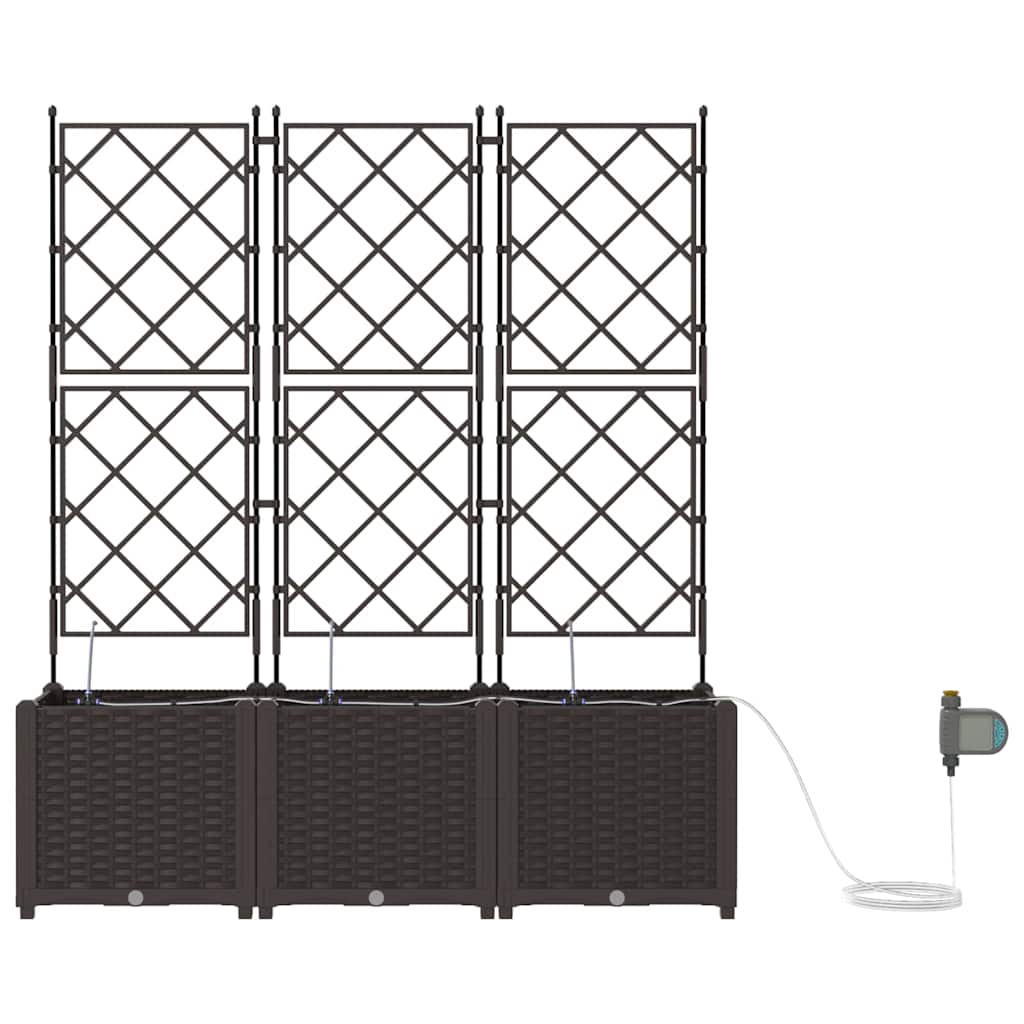Sodo vazonas 3 pcs Ruda Plastmasė